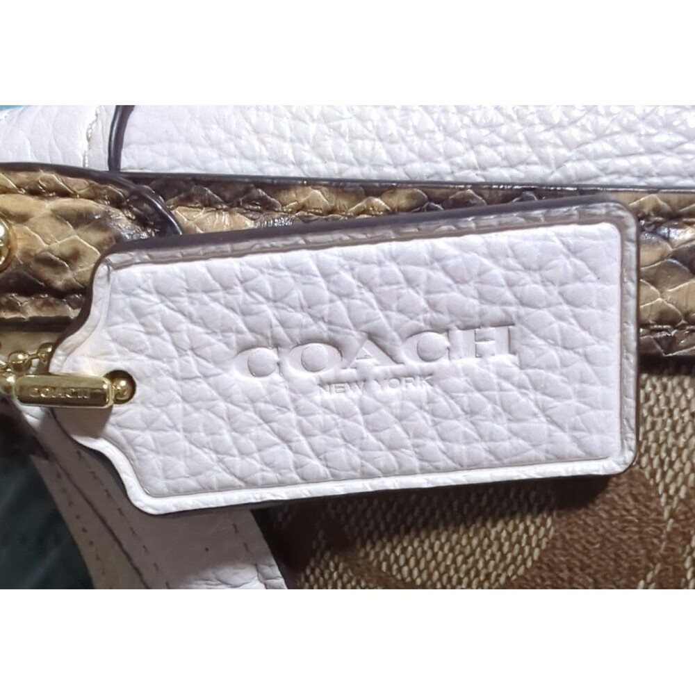 Coach Kristy Colorblock Leather Snake Embossed 3 compartment shoulder bag in EUC - Picture 10 of 14